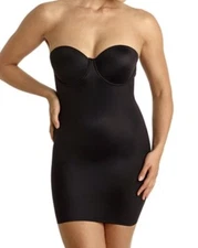 NAOMI NICOLE Luxe Strapless BLACK Firm Control Full Slip NEW Womens 36C 38B 38D