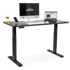 Electric Standing Desk, Adjustable, Black, 1400 x 700mm Dual Motor 100kg