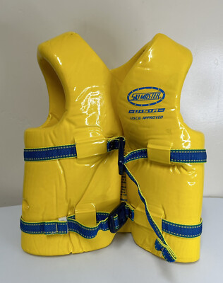 Vintage 80s Ski Master Life Vest Jacket Sail 'N Ski Yellow Size CM 26 -29 