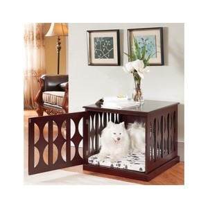 dog crate wooden furniture pet kennel table end side bed cage pad mahogany puppy crates cages