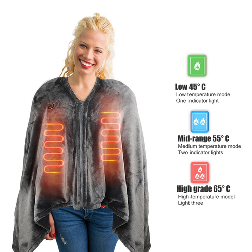 Portable USB Rechargeable Heated Electric Blanket Winter Warming Shawl