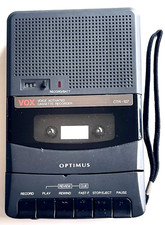 OPTIMUS CTR-107 CASSETTE TAPE PLAYER VOICE ACTIVATED RECORDER RADIO SHACK TESTED