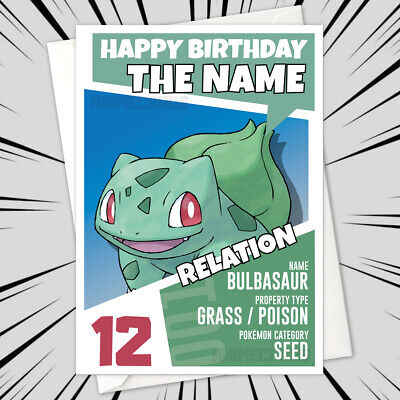 Birthday Bulbasaur Card! Custom Made!