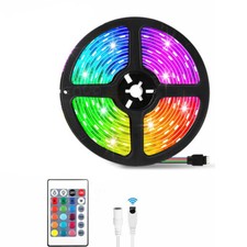5M Flexible 2835-RGB LED SMD Strip Light Remote Fairy Lights Room TV Party Bar