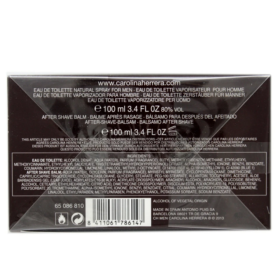 CAROLINA HERRERA CH HOMBRE 2 PIEZAS SET REGALO EAU DE TOILETTE SPR 100ML T/P-65086810 Foto 3 de 3