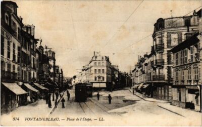 Old postcard Fontainebleau La Place de l'Etape (1269229)
