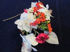 Vintage Millinery Flower Collection Red White w/Forget me Not 1/8-2" H4787
