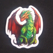 Colorful Mystical Guardian Dragon Sticker 2" x 1.75" AI 