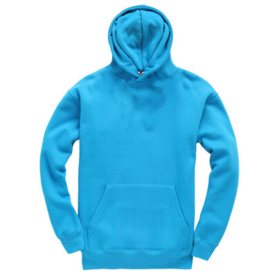 Kids Plain Hoodie Girls Boys Childrens Hooded Sweatshirt (Age