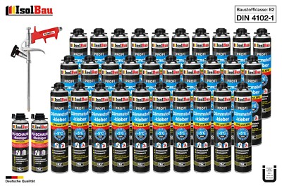 Dämmstoffkleber XPS EPS Klebeschaum 30 x 750ml + 2 x PU-Reiniger + Schaumpistole