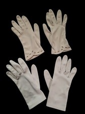 2 Pairs Womens Vintage Stetson Nylon Riding Gloves Beige Sz 7.5 Read