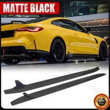 For BMW 4 Series G82 G83 M4 2021+ Matte black Side Skirt Door Extension Lip Trim