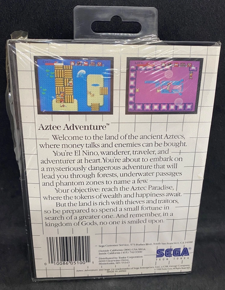 Aztec Adventure the Mega Cartridge NTSC USA 1988 Tonka Master System - Image 2 of 4