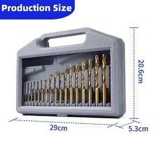 Titanium Coated HSS Drill Bits 19 PACK for Wood Steel Impact Driver Quick Change