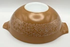PYREX  WOODLAND Nesting Cinderella Bowl #441 Small 1½ Pint Brown Handles Vintage