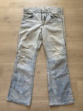 Vintage 1970s Lee Flare Bell Bottom Denim Jeans Bootcut 36x32 USA Hippie