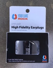 Your Ears Rock High Fidelity Earplugs Musicians Concert Noise Reducing W/ Case