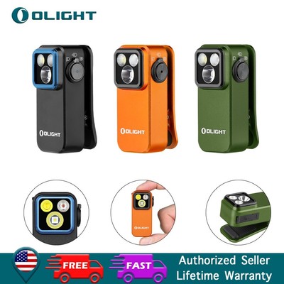 Olight Oclip Pro Clip on Flashlight with Floodlight Spotlight and Red Light