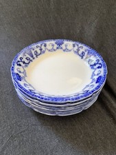 8 W.H. Grindley DENTON England Flow Blue 7 7/8  Soup/Cereal Bowl