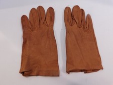 DESIGNER LADIES CAMEL LEATHER DRESS GLOVES UNLINED SIZE 6