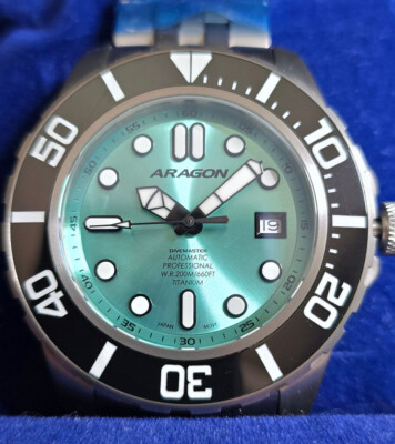 NEW! ARAGON Titanium 45mm Teal Dial Special Edition Sapphire  display picture 1