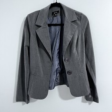 B Wear Gray Blazer for Women Size M Workwear Business Office Long Sleeve