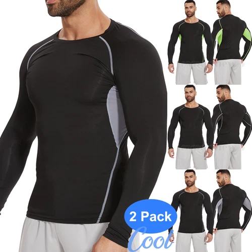 Camisa de compresión de manga larga para hombre UPF 50+ camisetas deportivas de protección solar UV - Imagen 1 de 32