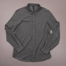 Lululemon Commission Enzyme Dye Long Sleeve Button Shirt Mens Small Rover Gray