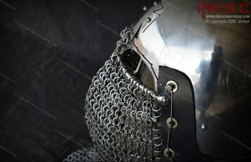 CHRISTMAS X-MAS Medieval Helmet English cross Bascinet Medieval Steel Fight - Picture 9 of 9