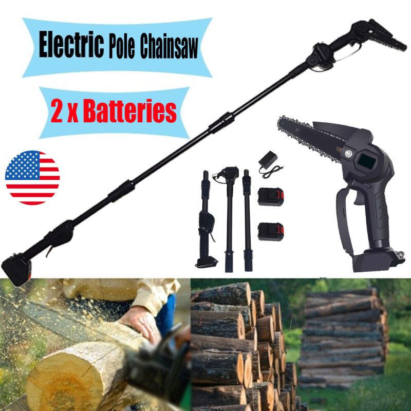 Handheld Cordless Electric Wood Chainsaw Cutter 2 In 1 Telescopic Pole