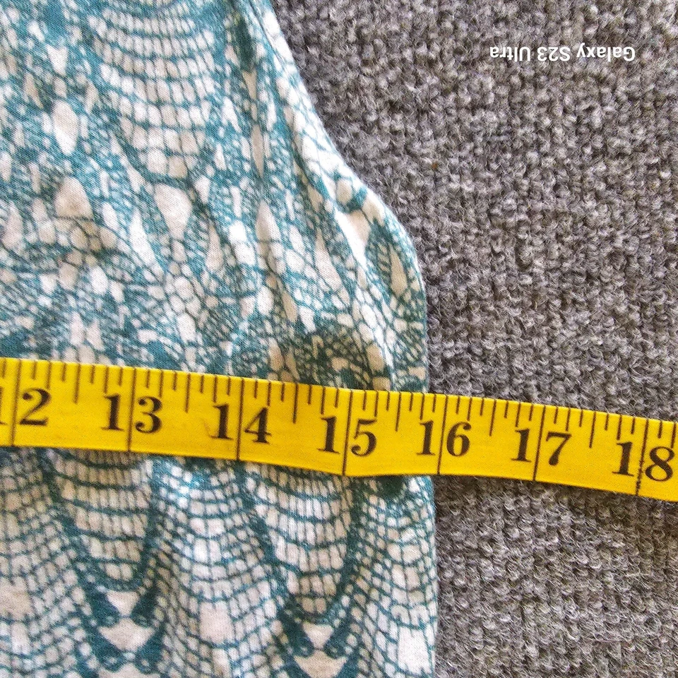 Camiseta sin mangas Deletta Anthropologie para mujer mediana azul blanco mosaico corbata elástica informal Foto 4 de 4