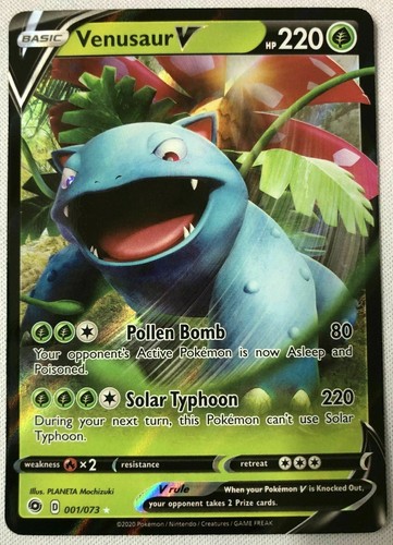 ULTRA RARE Venusaur V Pokemon 001/073 Champion's Path Holo Foil Starter - NM