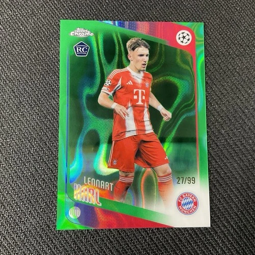 LENNART KARL Green Lava Refractor Rookie 27/99  2025-26 Topps Chrome UEFA Soccer