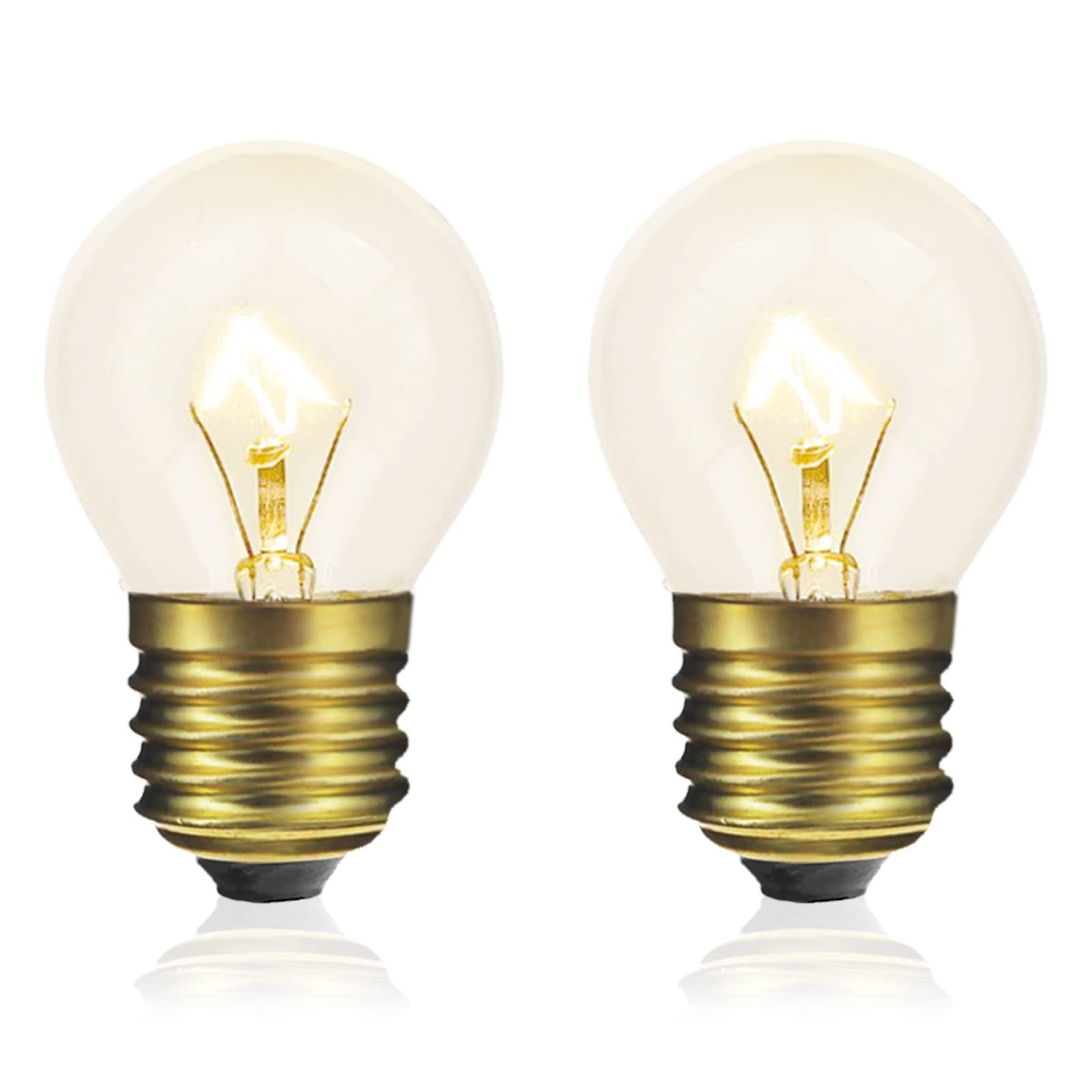 Visther 40 Watt Oven Light Bulb G45, 300℃ Hight Temp Appliance 2 Pack, Clear