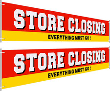 2 Pack Large Store Closing Sign Banner Everything Must Go Advertising Banner Goi