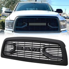 Grille For 2010-2018 Dodge Ram 2500 3500 Bumper Grill Wletter Wled Matte Black