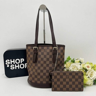 Louis Vuitton Damier Ebene Marais Bucket Shoulder Bag AJ598