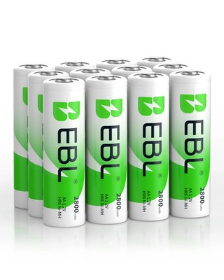 EBL AA 2800 mAh NiMH Rechargeable Batteries, 4 batteries per pack