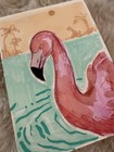 ACEO Original Painting,  Flamingo, Signed — photo 2