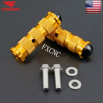 Gold FXCNC M8 Motorcycle CNC Rearset Footrests Footpegs Foot Pegs Pedal Aluminum