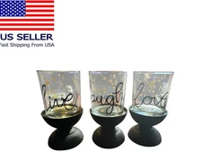 Sophia Elan Votive Candle Holder 6 Piece Set Live Laugh Love new