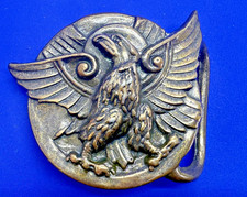 Patriotic Bald Eagle Spreading Wings Heavy Round Vintage Belt Buckle
