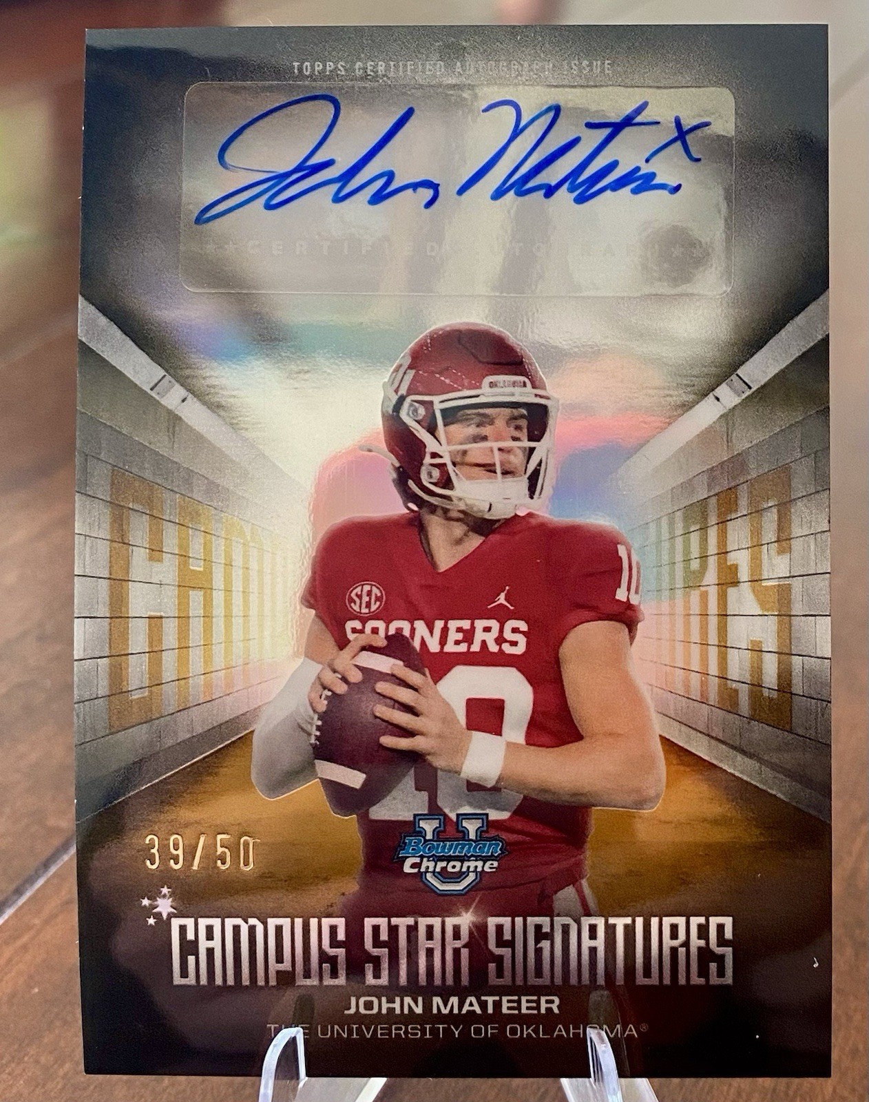John Mateer 2025 Bowman Chrome U Campus Star Signatures Auto GOLD /50 SP #CSS-JM