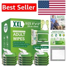 Hypoallergenic No-Rinse Adult Wipes - Gentle  Scented, Perfect for Elderly Care