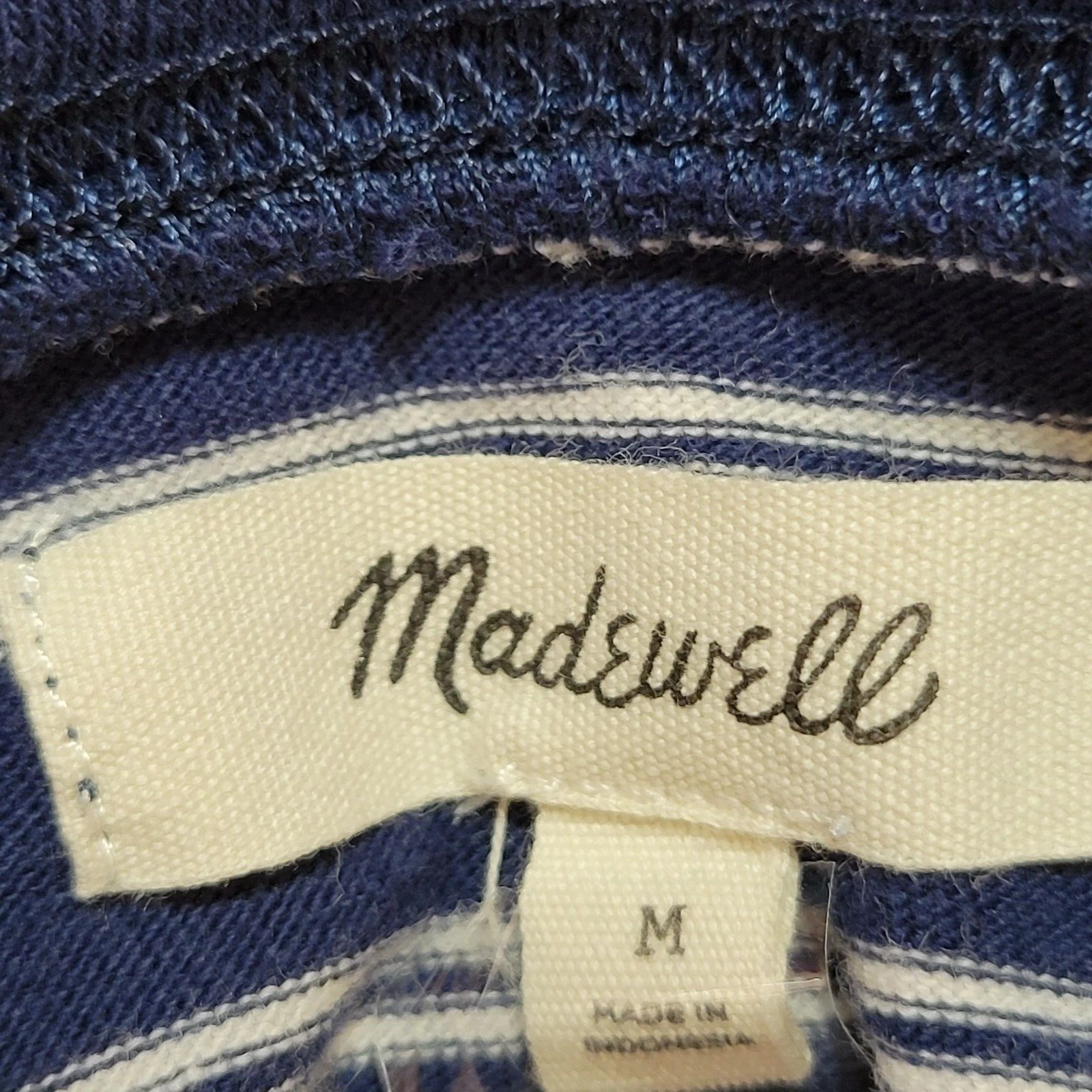 VETEMENTS Madewell Abito Medio Donna Rigato Girocollo Elasticizzato Manica 3 4 Cambio Midi