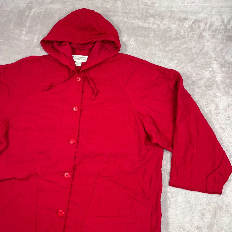 Chaqueta Banana Republic vintage para mujer pequeña de gran tamaño larga de nailon safari viaje Foto 3 de 4