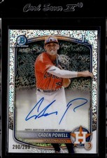 (7508) Caden Powell #/299 2025 Bowman Chrome On Card Auto Speckle RC Astros