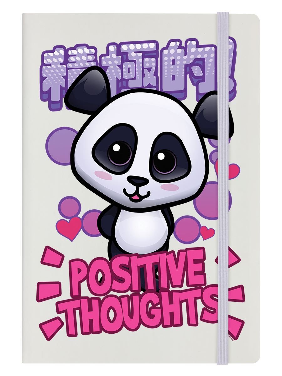 Handa Panda Notebook Positive Thoughts A5 Hard Cover Cream 14x21cm