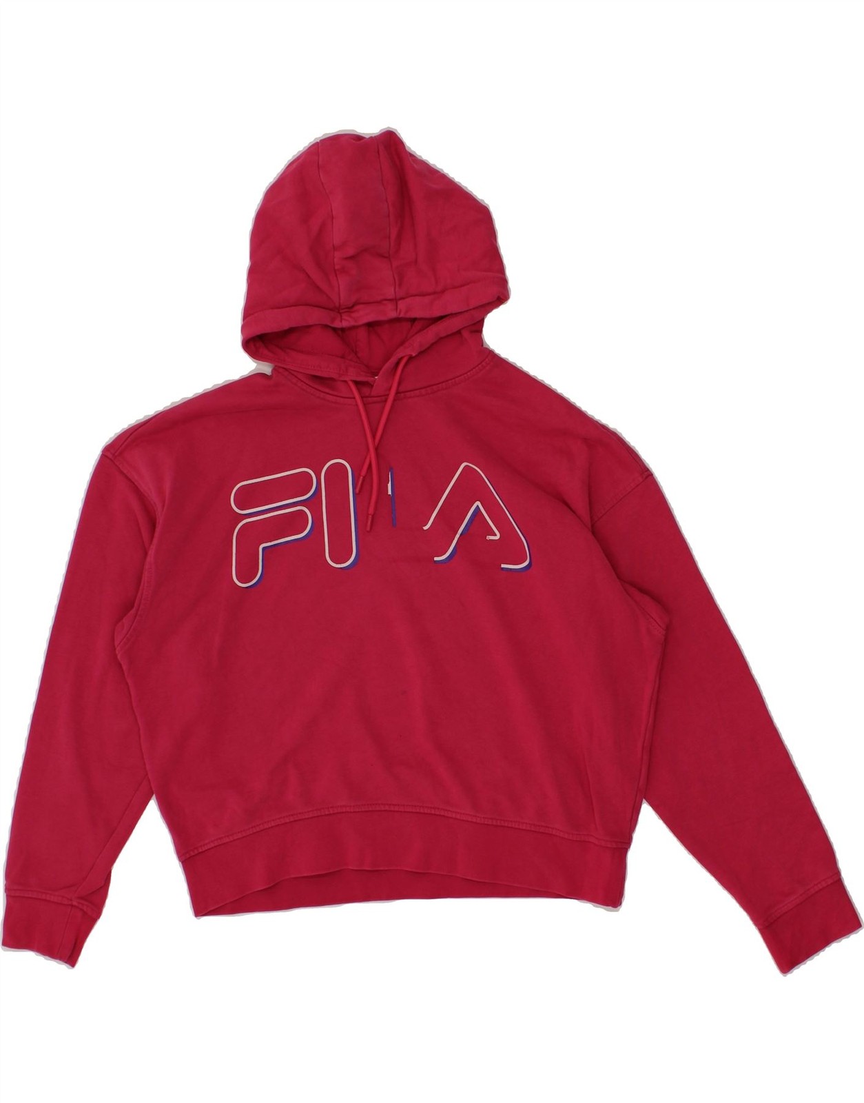 FILA maglione donna oversize grafica con cappuccio UK 6 XS rosa cotone AJ07