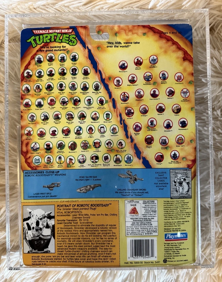 CAS 80 TMNT 1994 机器人 Rocksteady 忍者神龟加真品证明 — 第 3/4 张图片